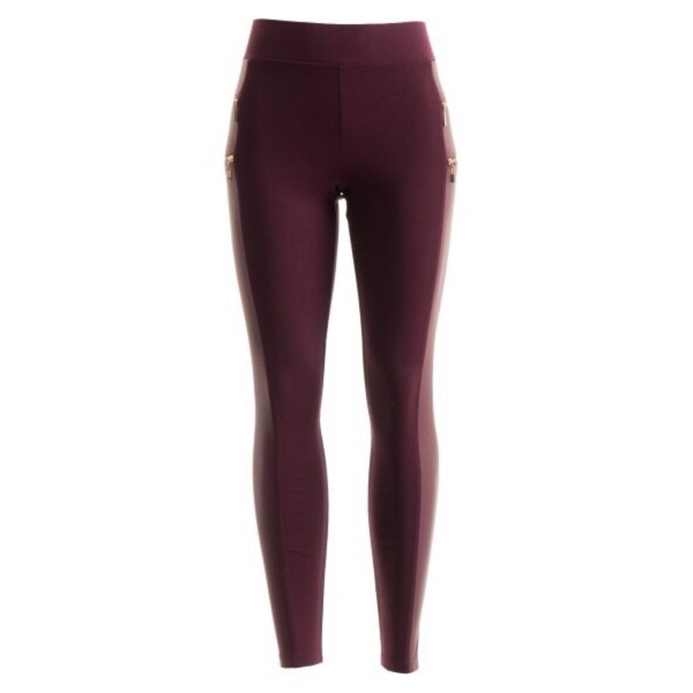Ponte Vegan Leather Contrast Pant Leggings
